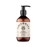 Fable & Mane Hydrating Conditioner bottle on sink provides daily moisture for dry hair.