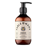 Fable & Mane volumizing conditioner bottle shows weightless volume for fine hair.