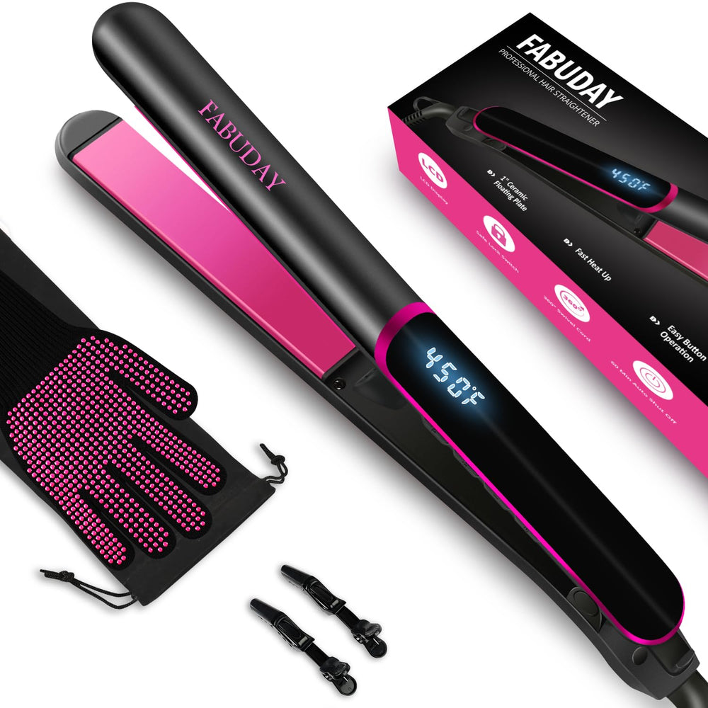 Fabuday flat iron heat-up-quickly for fast styling sessions.