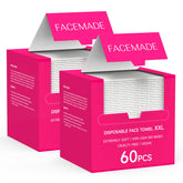 FACEMADE XXL face towels 12x12 close-up shows soft texture for gentle cleansing