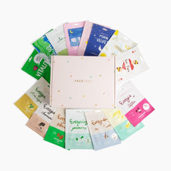 FACETORY gift-set box shows K-Beauty sheet masks for gifting and hydration.