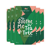 FACETORY Soothe Me Tea Tree Sheet Mask Pack — calming sheet mask for redness and oily skin balance.