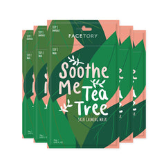 FACETORY Soothe Me Tea Tree Sheet Mask Pack — calming sheet mask for redness and oily skin balance.
