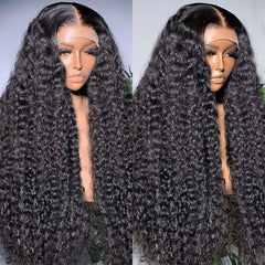 Fadaina 30inch curly lace front wig provides dramatic length for versatile styling.