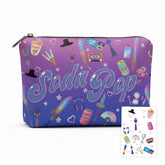 FAHMJMYBD Soda Pop cosmetic bag gradient front for on-the-go makeup organization.