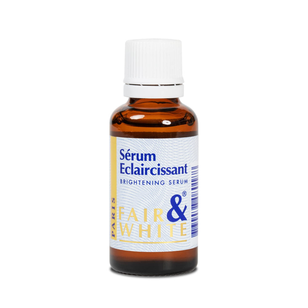 FAIR & WHITE Original Brightening Serum bottle with silky, fast-absorbing texture for radiant skin.