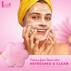Fair & White So White soap with apricot suggests gentle nourishing exfoliation.
