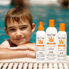 Fairy Tales Swim Conditioner on kids' hair for smooth detangling