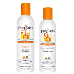 Fairy Tales Swim Shampoo bottle promotes gentle cleansing for kids' chlorine-prone hair