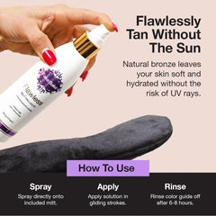 Fake Bake Flawless application-mitt helps smooth bronze with no brush marks.