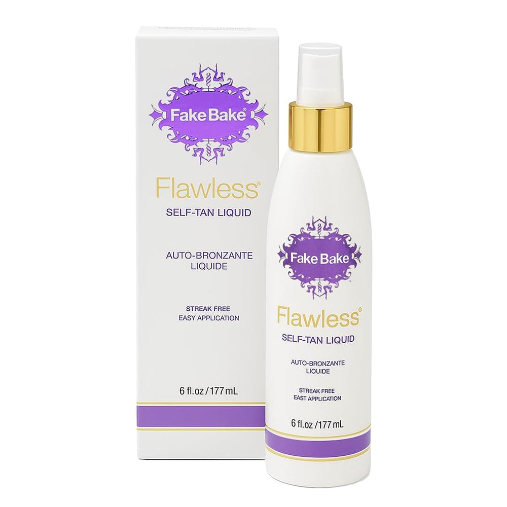 Fake Bake Flawless bottle-pump shows easy, streak-free tanning for a natural-looking glow.