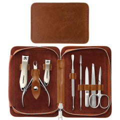 FAMILIFE manicure kit 8pcs tools shows compact at-home grooming versatility.