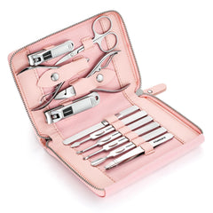 FAMILIFE 11-in-1 kit contents organized for comprehensive nail and foot care.