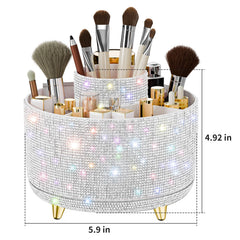 Fanado diamond-wrap surface closeup showing shimmering vanity appeal and organized space.