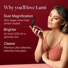 Fancii Lumi 1x magnification close-up for precise makeup application