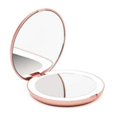 Fancii Lumi travel mirror front view in rose gold for on-the-go makeup