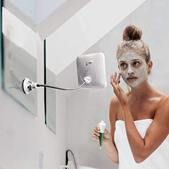 Fancii Mira Plus LED light on delivers natural daylight for color accuracy during makeup.