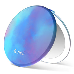 Fancii Taylor travel mirror front view in Lavender Lagoon for on-the-go makeup usability
