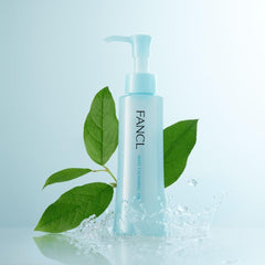 Fancl Mild Cleansing Oil texture on hand shows skin-friendly oil glide for clean feel.