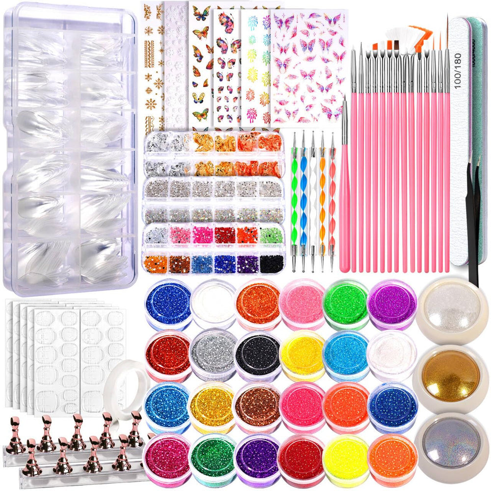 Fandamei acrylic nail tips box for beginner extensions and practice.
