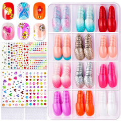 FANDAMEI kids nail kit shows 12 styles for quick, mess-free manicures