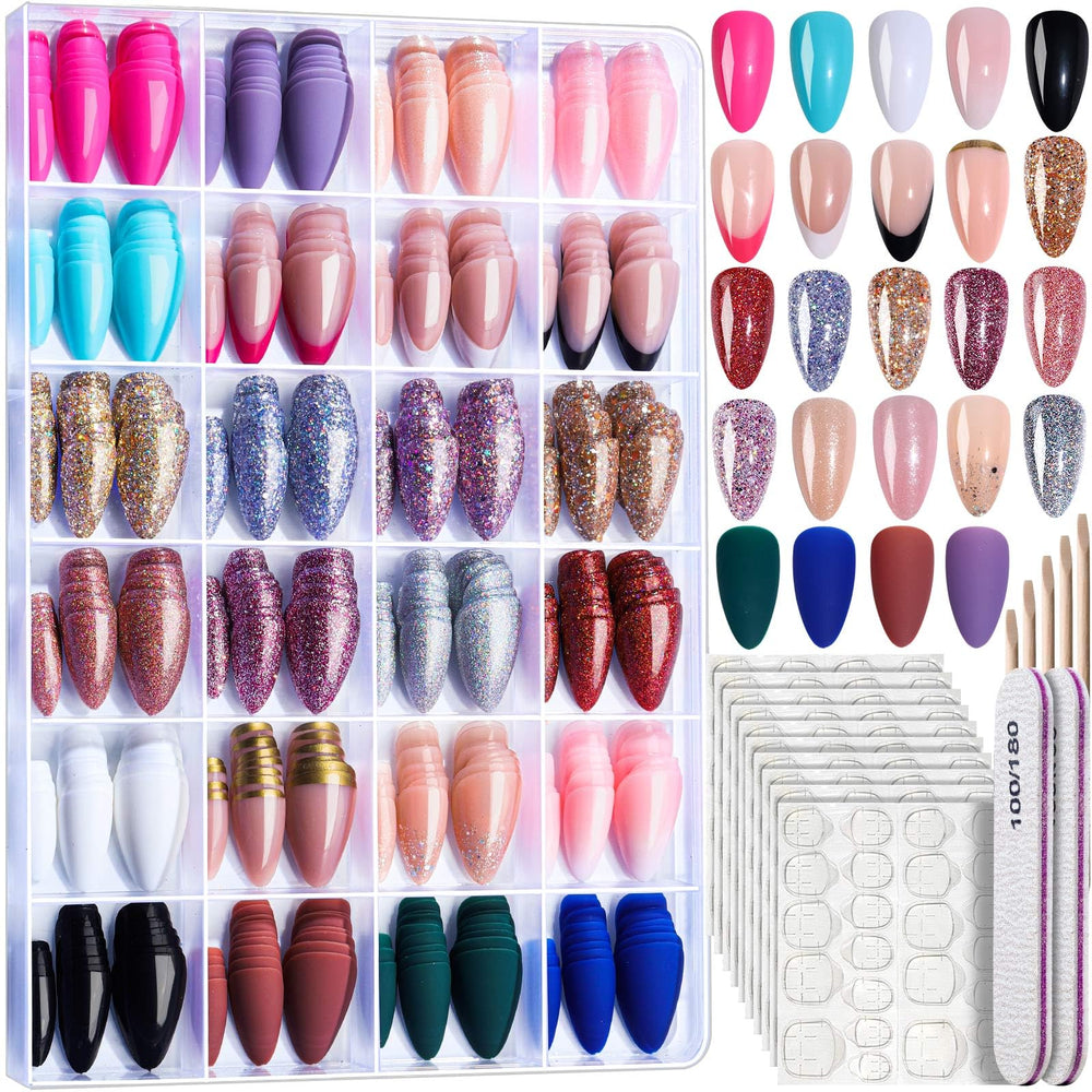 Fandamei press-on nails almond short for everyday wear and easy DIY nail art