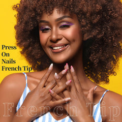 Fandamei glitter colors press-on nails for party looks and selfies