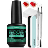 Fanisn gel nail remover kit layout—complete at-home set for quick results.