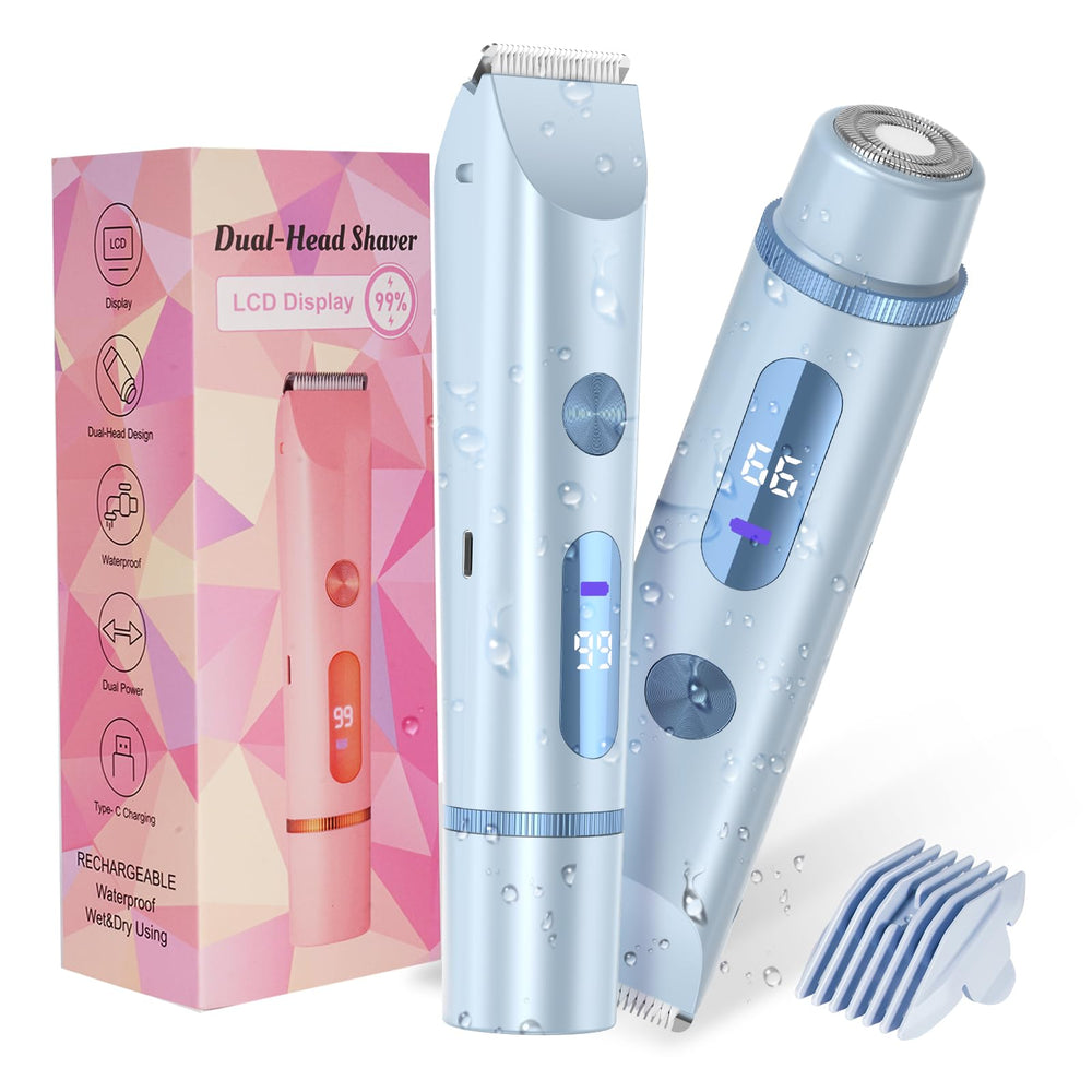 FANKRUAI bikini trimmer blue front view for quick bikini line touch-ups.