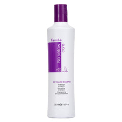 Fanola No Yellow shampoo bottle front with violet pigment for brassy neutralization