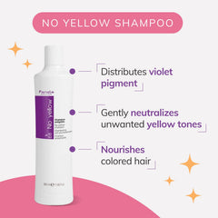 Fanola No Yellow shampoo-toning application on blonde hair for cool reflections
