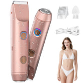 Fanovae bikini trimmer rose-gold dual-head design for precise grooming on legs and bikini line.