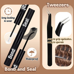 FANXITON brown lash clusters medium-length 5pcs for varied looks