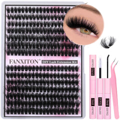 FANXITON Lash Clusters kit shows two styles for versatile eye looks.