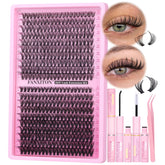 FanXiton natural lash cluster kit front view for natural, fluffy lashes.