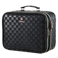 Faquenc makeup bag with LED mirror shows precise makeup on the go.