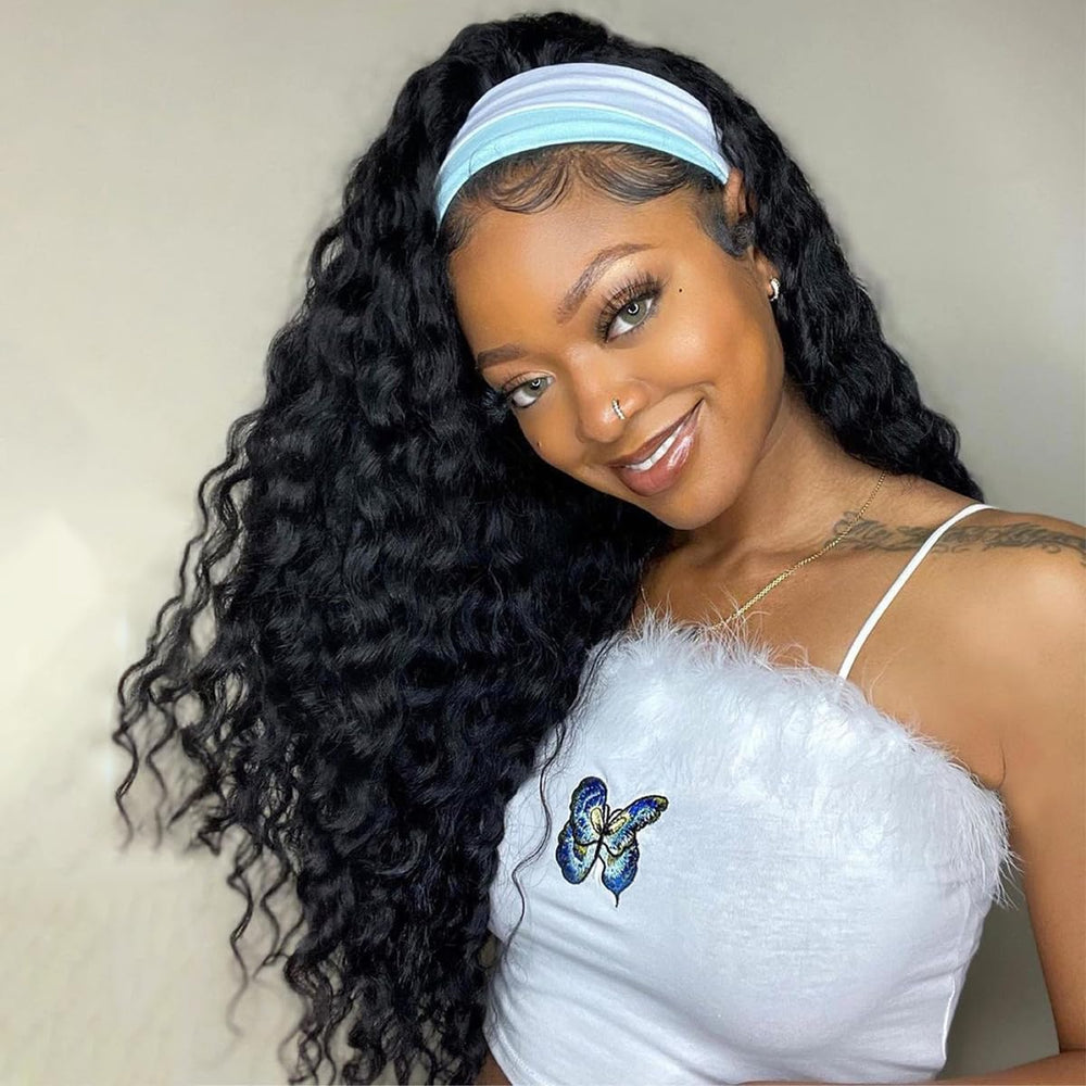 Fardoen headband wig front view shows natural hairline and effortless wear