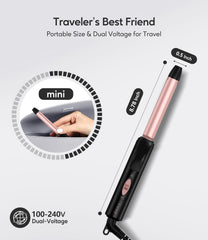 FARERY mini 1/2-inch barrel focuses near roots for short hair volume