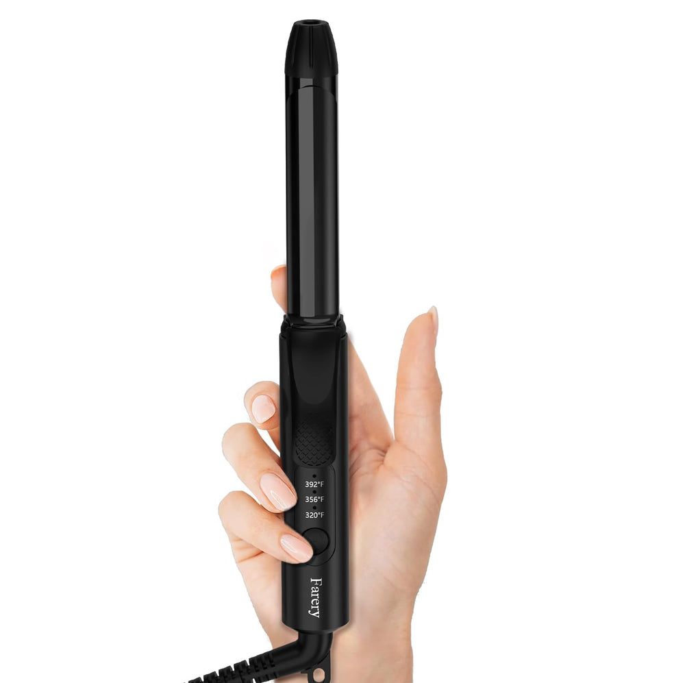 FARERY mini curling iron travel compact highlights portability for on-the-go styling and quick curls.