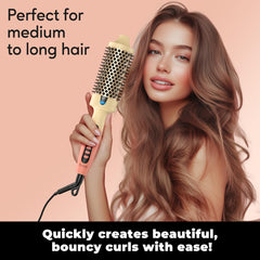 Farery thermal brush digital display shows precise heat for tailored styling