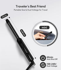 Farery travel dual-voltage curling iron for worldwide styling on the go.