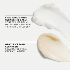 Farmacy Green Clean cleansing balm removing makeup, including waterproof mascara.