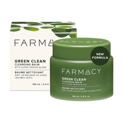 Farmacy Green Clean vanity jar showing easy makeup removal routine