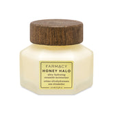 Farmacy Honey Halo jar closeup highlighting creamy hydration for dry skin.