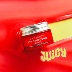 Farmacy Peptide Lip Smoothie apple-texture-closeup highlights creamy texture and high-gloss finish.