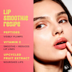 Farmacy Peptide Lip Smoothie apple-vitamin-c-boost emphasizes antioxidant protection for lips.