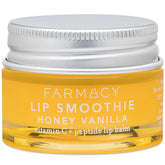 Farmacy Peptide Lip Smoothie tube close-up highlighting hydrating formula for plump lips