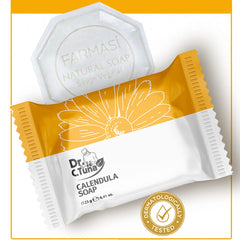 FARMASi Calendula Soap lather closeup highlighting creamy cleansing for dry skin