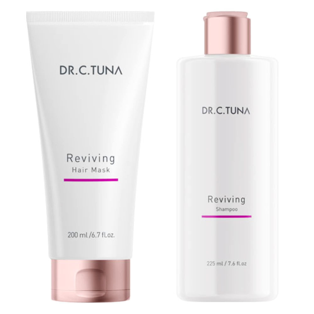 FARMASi Dr. C. Tuna reviving shampoo bottle for daily scalp refresh and strengthened strands.