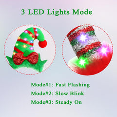 Farochy Christmas LED headband with LED lights glows for night events